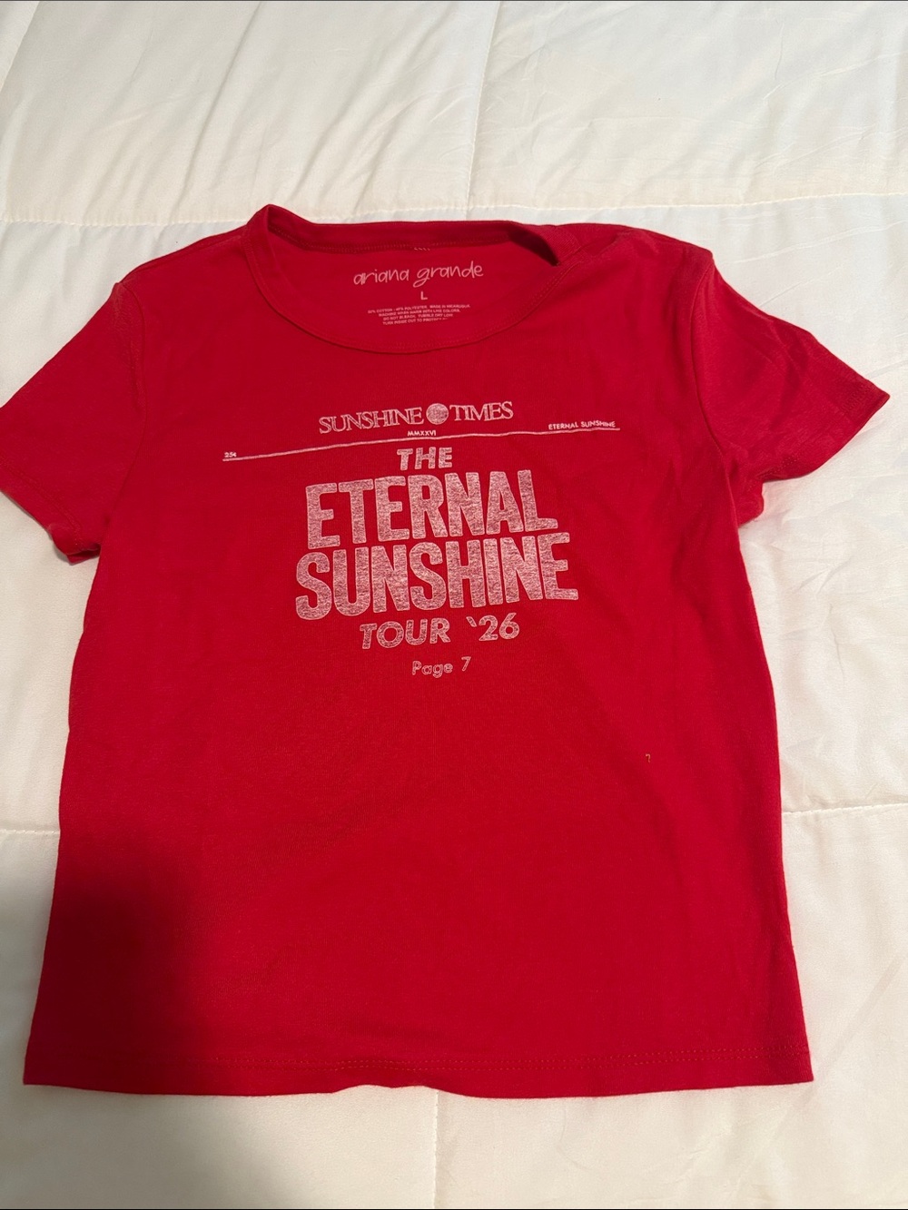 Ariana Grande Red 'Eternal Sunshine'  Graphic Tee